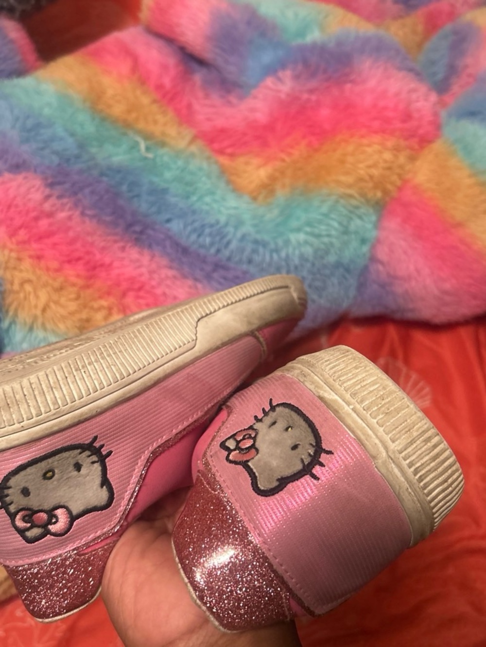 Hello Kitty Pink Glitter Girls Slip-On Shoes
